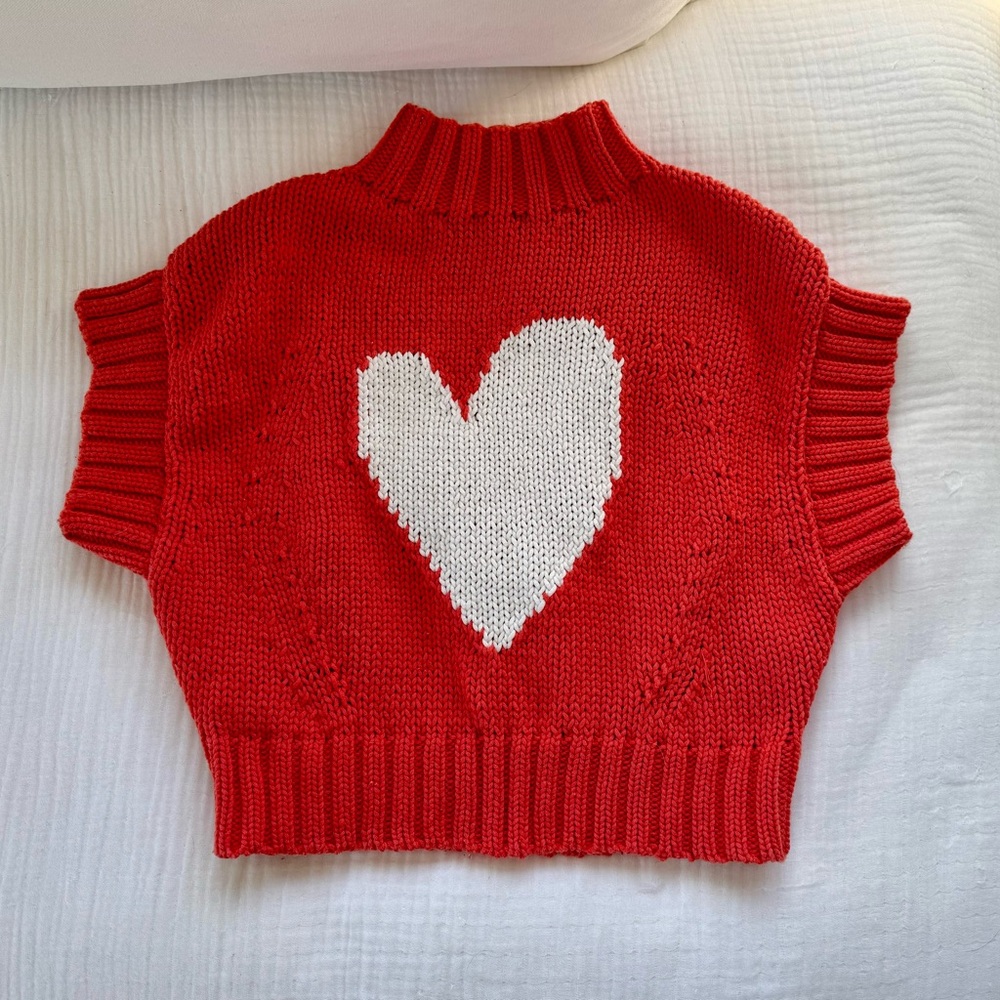 Anthropologie Maeve Mock Neck Sweater with Heart - size XS